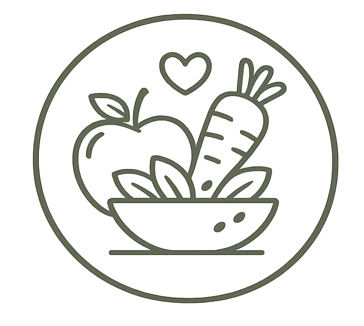 Icon für Ernährungsberatung mit Obst, Gemüse und gesunder Ernährung